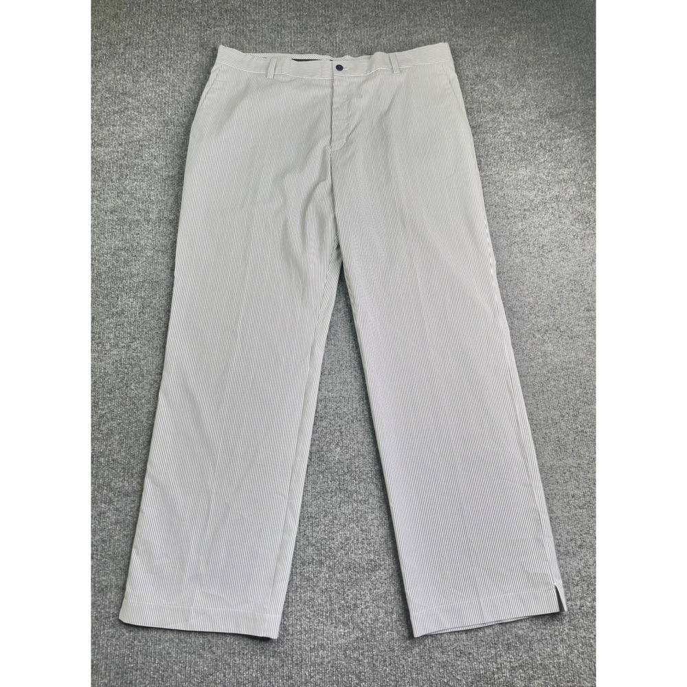 Nike Golf Pants Mens 38x32 Grey White Striped Dri-FIT 433251-419